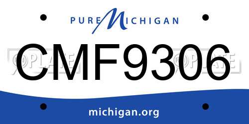CMF9306 Michigan License Plate
