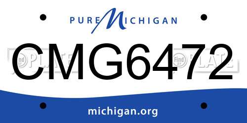 CMG6472 Michigan License Plate