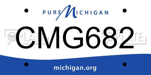CMG682 Michigan License Plate