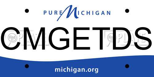 CMGETDS Michigan License Plate