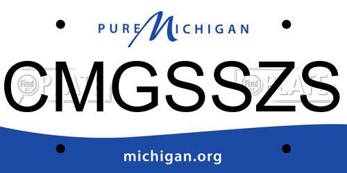 CMGSSZS Michigan License Plate