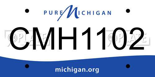 CMH1102 Michigan License Plate