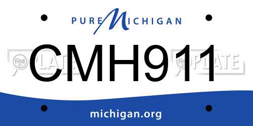 CMH911 Michigan License Plate