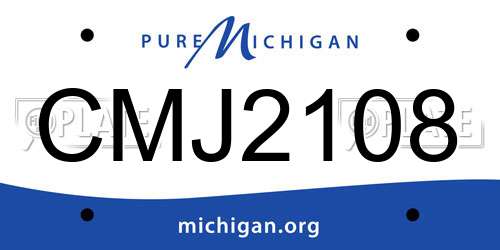 CMJ2108 Michigan License Plate
