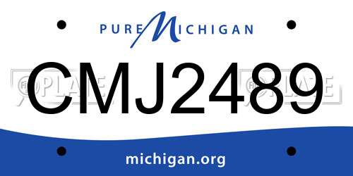 CMJ2489 Michigan License Plate