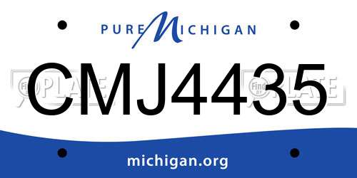 CMJ4435 Michigan License Plate