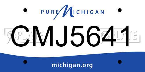 CMJ5641 Michigan License Plate