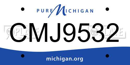 CMJ9532 Michigan License Plate