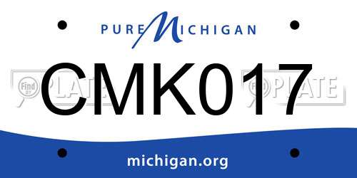 CMK017 Michigan License Plate