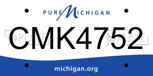 CMK4752 Michigan License Plate