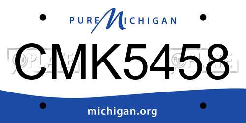CMK5458 Michigan License Plate