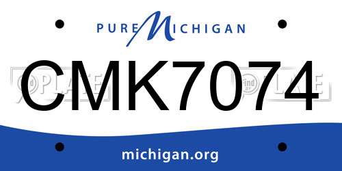 CMK7074 Michigan License Plate