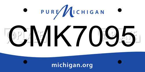 CMK7095 Michigan License Plate