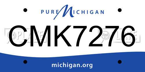 CMK7276 Michigan License Plate