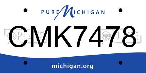 CMK7478 Michigan License Plate