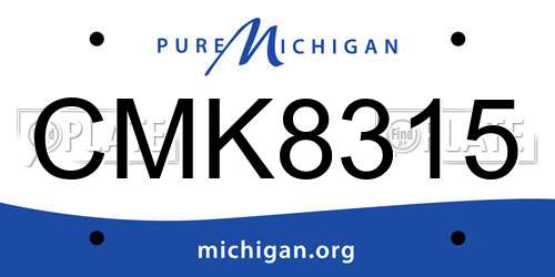 CMK8315 Michigan License Plate
