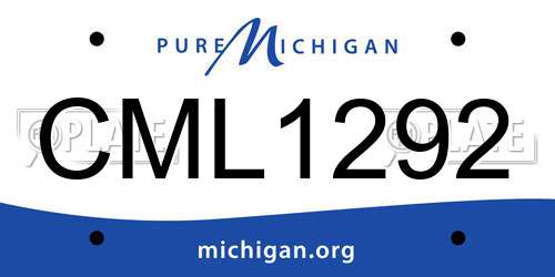 CML1292 Michigan License Plate