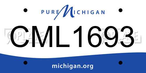 CML1693 Michigan License Plate