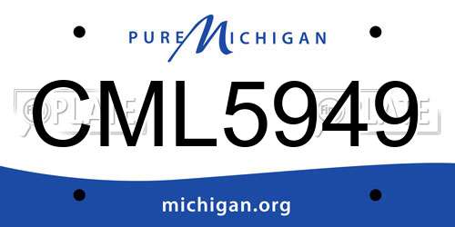 CML5949 Michigan License Plate