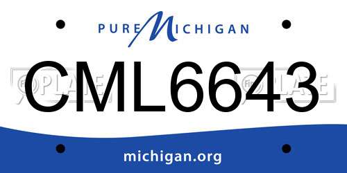 CML6643 Michigan License Plate