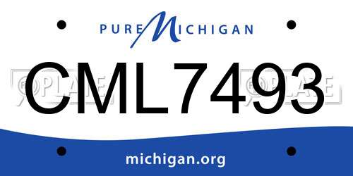 CML7493 Michigan License Plate