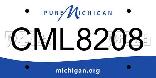CML8208 Michigan License Plate