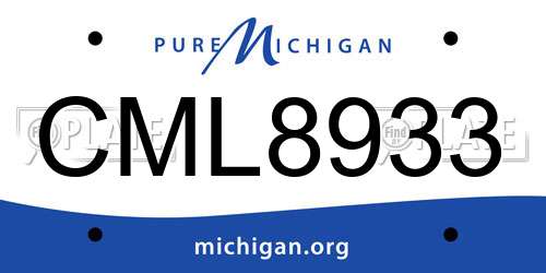 CML8933 Michigan License Plate