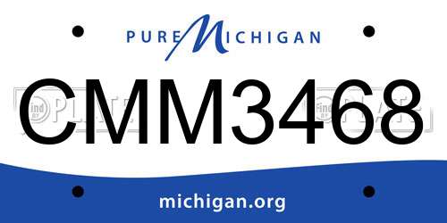 CMM3468 Michigan License Plate