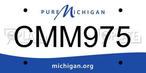 CMM975 Michigan License Plate