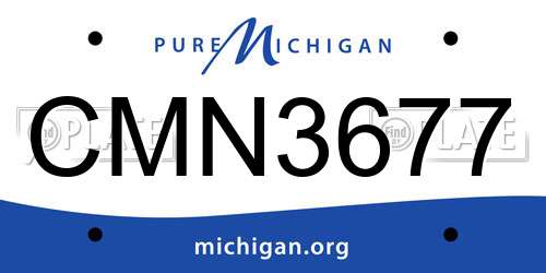CMN3677 Michigan License Plate