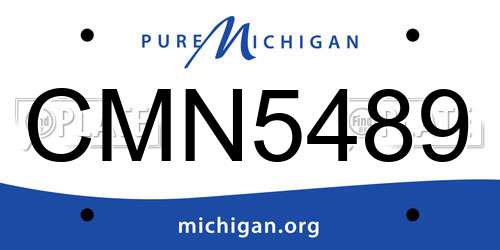 CMN5489 Michigan License Plate