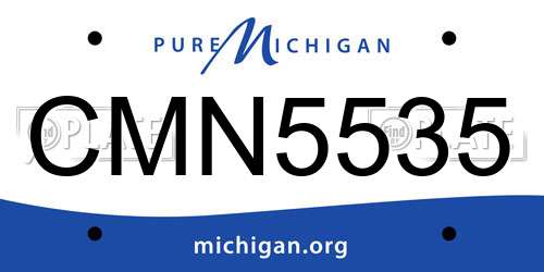 CMN5535 Michigan License Plate