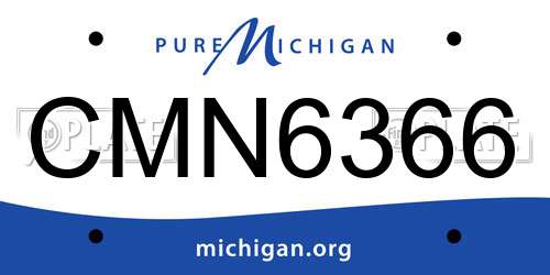 CMN6366 Michigan License Plate