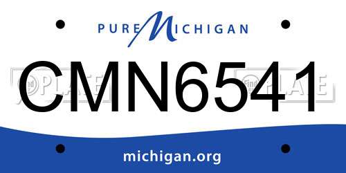 CMN6541 Michigan License Plate