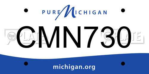 CMN730 Michigan License Plate