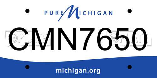 CMN7650 Michigan License Plate