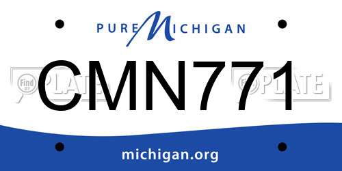 CMN771 Michigan License Plate