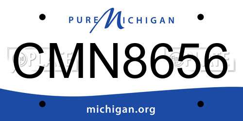 CMN8656 Michigan License Plate