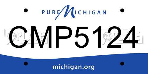 CMP5124 Michigan License Plate