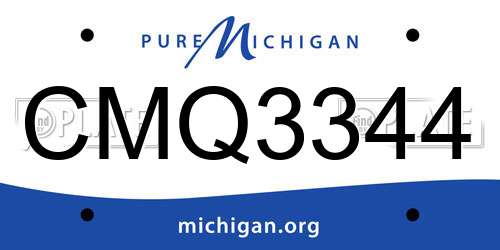 CMQ3344 Michigan License Plate