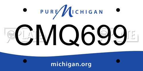 CMQ699 Michigan License Plate