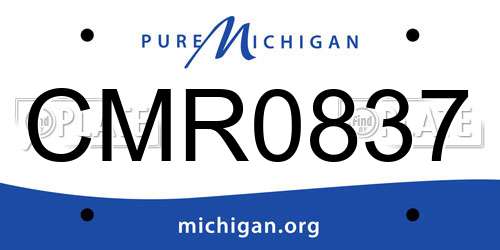 CMR0837 Michigan License Plate
