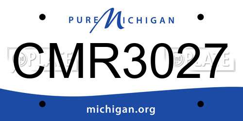 CMR3027 Michigan License Plate