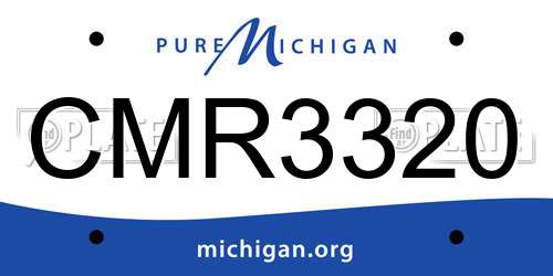 CMR3320 Michigan License Plate