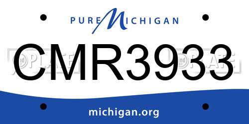 CMR3933 Michigan License Plate