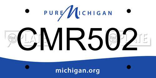 CMR502 Michigan License Plate