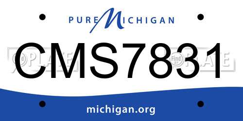 CMS7831 Michigan License Plate