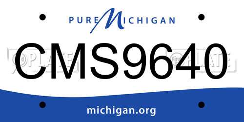 CMS9640 Michigan License Plate