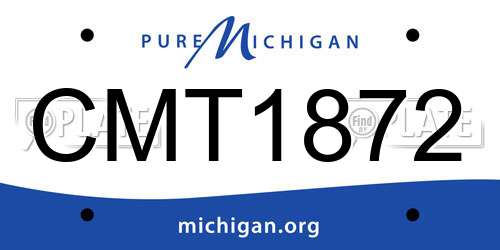 CMT1872 Michigan License Plate