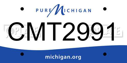 CMT2991 Michigan License Plate